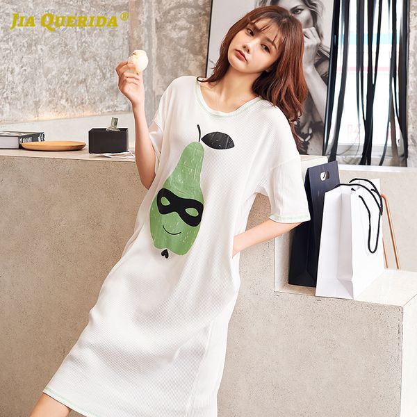 women's sleepwear night dress modal lingerie 2021 summer chic fruit printing short sleeves round neck gowns loose size, Black;red
women's sleepwear night dress modal lingerie 2021 summer chic fruit printing short sleeves round neck gowns loose size, Black;red