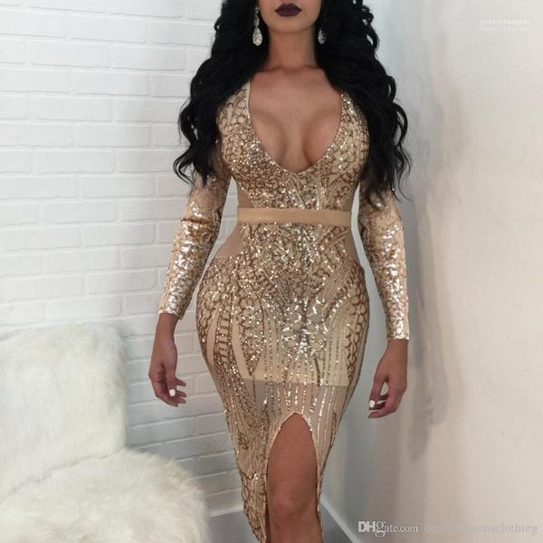 club party dresses womens clothing sequins split womens bodycon dress lace deep v neck long sleeve, White;black
club party dresses womens clothing sequins split womens bodycon dress lace deep v neck long sleeve, White;black