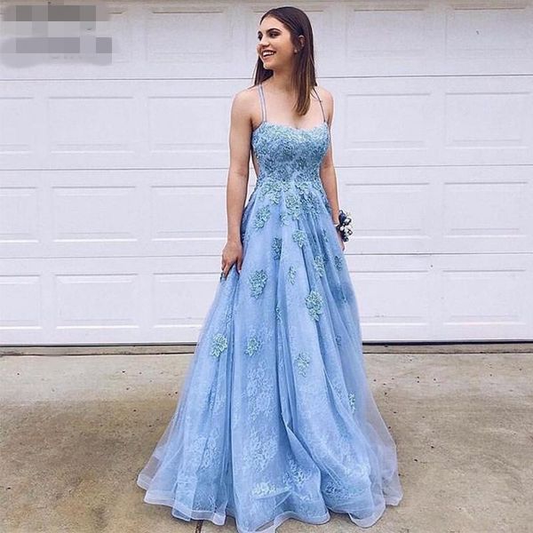 new arrival a-line lace evening dresses halter sky blue crisscross back long prom applique noche party gowns plus size robe de soiree, Black
new arrival a-line lace evening dresses halter sky blue crisscross back long prom applique noche party gowns plus size robe de soiree, Black