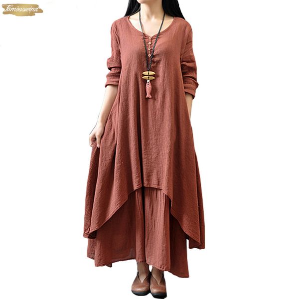 color cotton false maxi dress 2019 spring women two piece long sleeve round neck loose plus size dress designer clothes, Black;gray
color cotton false maxi dress 2019 spring women two piece long sleeve round neck loose plus size dress designer clothes, Black;gray