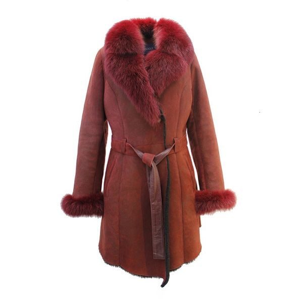 women luxury lamb wool double-faced fur mid long coats with fur collar thick warm winter belt real coats, Black
women luxury lamb wool double-faced fur mid long coats with fur collar thick warm winter belt real coats, Black
