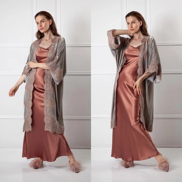 women sleepwear women bathrobe two pieces satin lace tulle applique cloak ankle length robe prom bridesmaid shawel, White
women sleepwear women bathrobe two pieces satin lace tulle applique cloak ankle length robe prom bridesmaid shawel, White