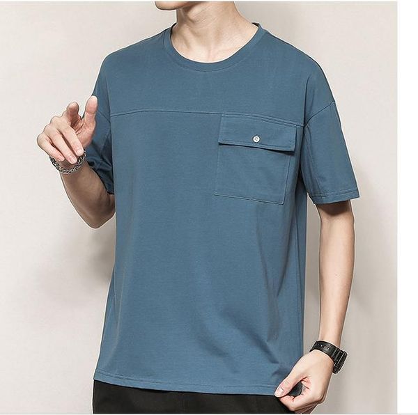 summer mens designer tshirts short sleeve solid color big pocket mens plus size mens clothing, White;black
summer mens designer tshirts short sleeve solid color big pocket mens plus size mens clothing, White;black