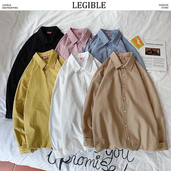 legible 2020 men japanese solid shirt mens spring autumn streetwear shirts male long sleeve oversize casual loose clothes, White;black
legible 2020 men japanese solid shirt mens spring autumn streetwear shirts male long sleeve oversize casual loose clothes, White;black