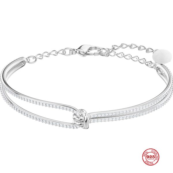 2020 new fashion charm pure 925 silver original copy, elegant simple twist knot wild bracelet female jewelry gifts, Black
2020 new fashion charm pure 925 silver original copy, elegant simple twist knot wild bracelet female jewelry gifts, Black