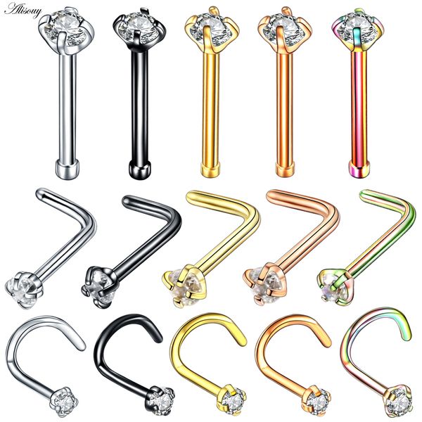 alisouy 1pc g23 titanium crystal gem nose stud piercing rose gold nose screw nazir piercing nostril earring piercing jewelry 20g, Slivery;golden
alisouy 1pc g23 titanium crystal gem nose stud piercing rose gold nose screw nazir piercing nostril earring piercing jewelry 20g, Slivery;golden