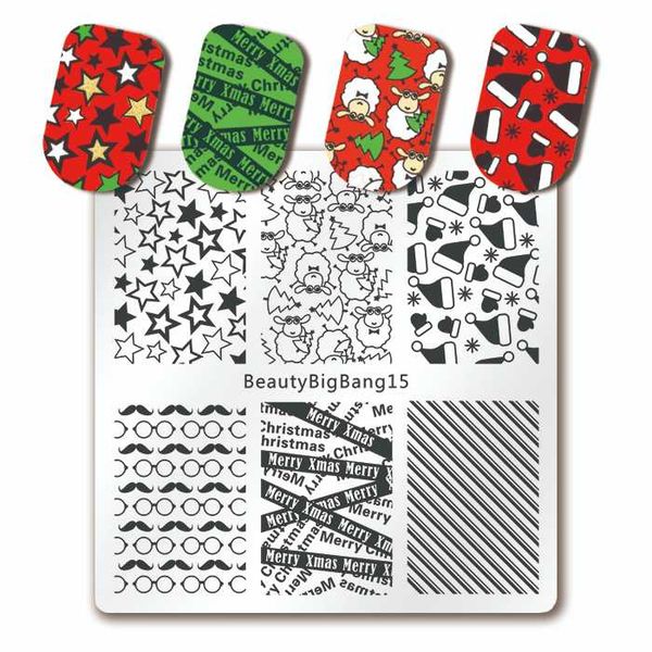 beautybigbang 6*6cm christmas square nail stamping plates nail art stamp template image plate stencils, White
beautybigbang 6*6cm christmas square nail stamping plates nail art stamp template image plate stencils, White
