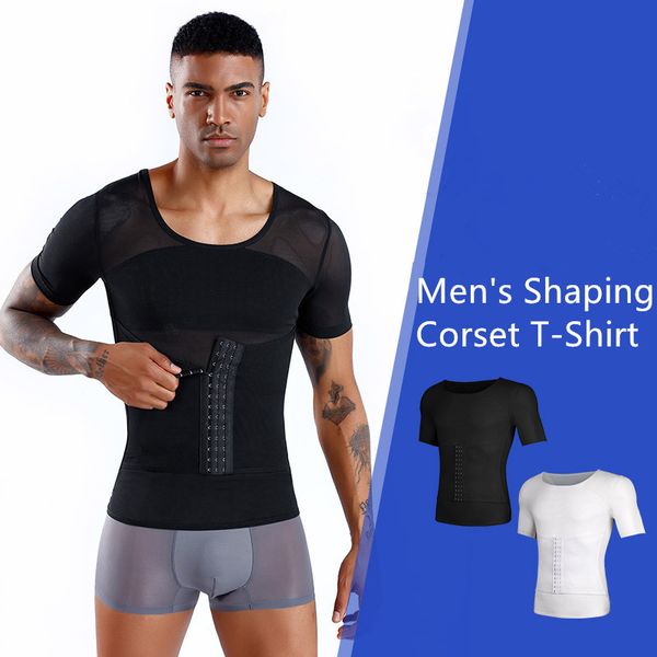 gym clothing summer men's body-building cloth abdomen tight-fitting waist shape fitness invisible short-sleeved shape-fitting, White;black
gym clothing summer men's body-building cloth abdomen tight-fitting waist shape fitness invisible short-sleeved shape-fitting, White;black