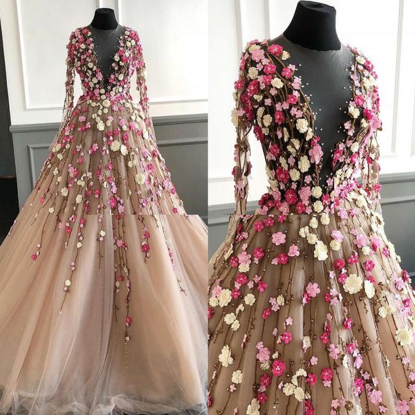 attractive ball gown beaded prom dresses sheer jewel neck 3d flowers appliqued evening gowns tulle floor length long sleeves formal dress, Black;red
attractive ball gown beaded prom dresses sheer jewel neck 3d flowers appliqued evening gowns tulle floor length long sleeves formal dress, Black;red