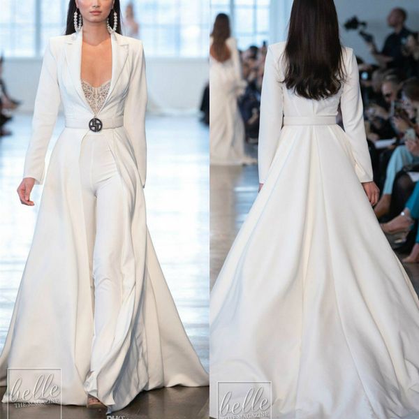2020 berta white jumpsuits long sleeve satin wedding dresses with long jackets plus size robes de soirée pants suits party bridal dresses
2020 berta white jumpsuits long sleeve satin wedding dresses with long jackets plus size robes de soirée pants suits party bridal dresses