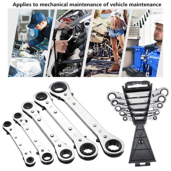 5 pcs multitools ratchet wrench spanner kit flat reversible head chromium vanadium alloy steel sleeve ratcheting hand tools
5 pcs multitools ratchet wrench spanner kit flat reversible head chromium vanadium alloy steel sleeve ratcheting hand tools