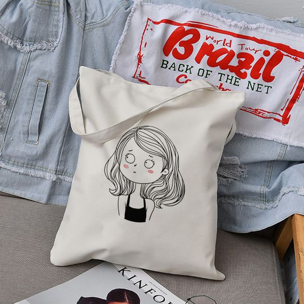 women canvas bags illustration girl series cotton handbag casual tote bag daily use eco shopping bags travel folding
women canvas bags illustration girl series cotton handbag casual tote bag daily use eco shopping bags travel folding