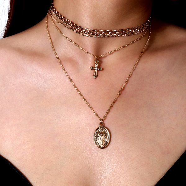 classic cross necklace for women jewelry hollow choker cross pendant multilayer dangle vintage jewelry christmas gifts, Silver
classic cross necklace for women jewelry hollow choker cross pendant multilayer dangle vintage jewelry christmas gifts, Silver