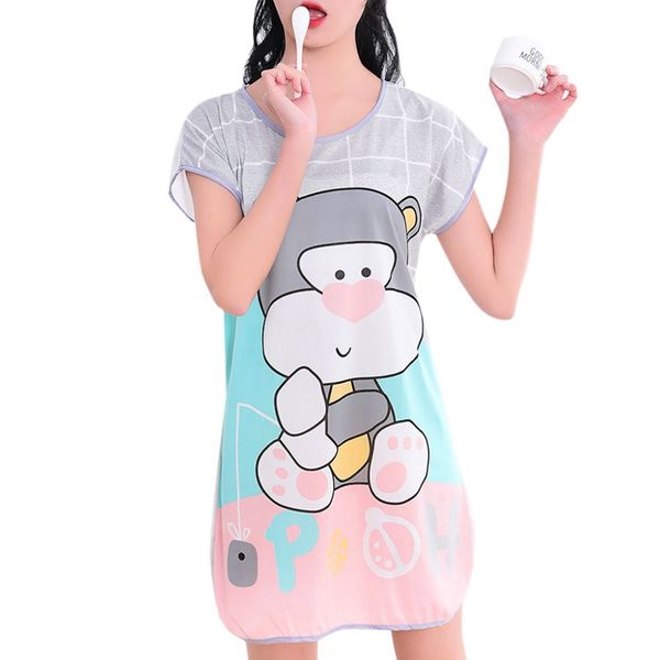 2018 new womens short sleeve sleep dress cartoon pattern printed sleepshirt plus size oversized nightdress young girl night, Black;red
2018 new womens short sleeve sleep dress cartoon pattern printed sleepshirt plus size oversized nightdress young girl night, Black;red