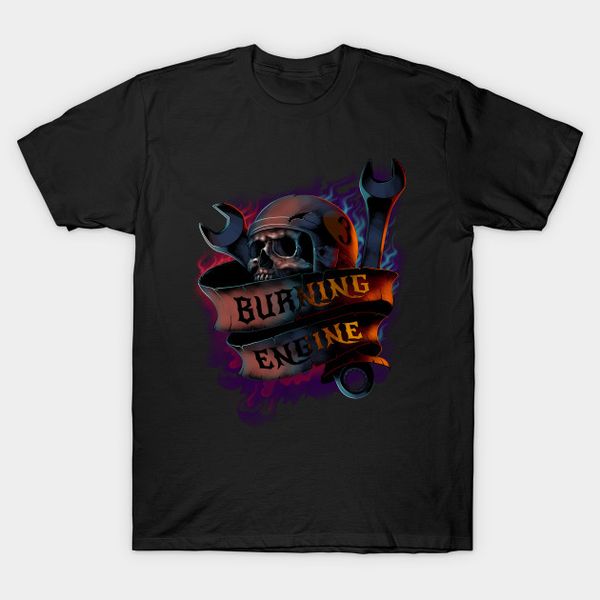 men t-shirt burning engine tshirt women t shirt, White;black