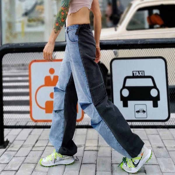 harajuku boyfriend стильных женщин денима два цвета лоскутное срощенной джинсы bf прямогонного брюки длинные брюки, Blue
harajuku boyfriend стильных женщин денима два цвета лоскутное срощенной джинсы bf прямогонного брюки длинные брюки, Blue