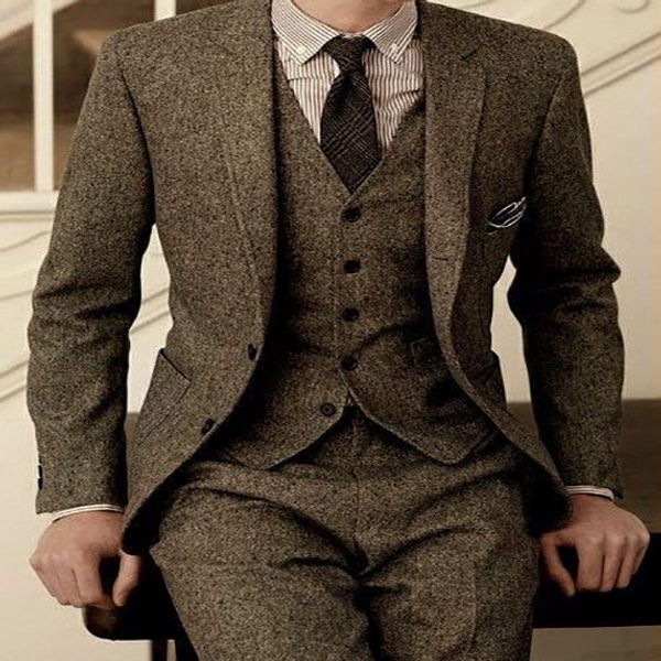 latest coat pant designs brown tweed suit men vintage winter formal wedding suits for men men's classic suit 3 pieces, White;black
latest coat pant designs brown tweed suit men vintage winter formal wedding suits for men men's classic suit 3 pieces, White;black