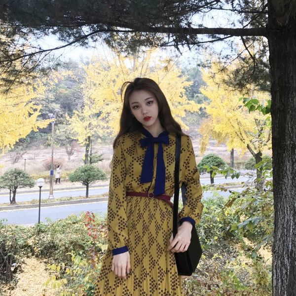 fj1170t-autumn 2020 vintage fashion long sleeve bottomed a-line skirt bow printed chiffon dress, Black;gray
fj1170t-autumn 2020 vintage fashion long sleeve bottomed a-line skirt bow printed chiffon dress, Black;gray