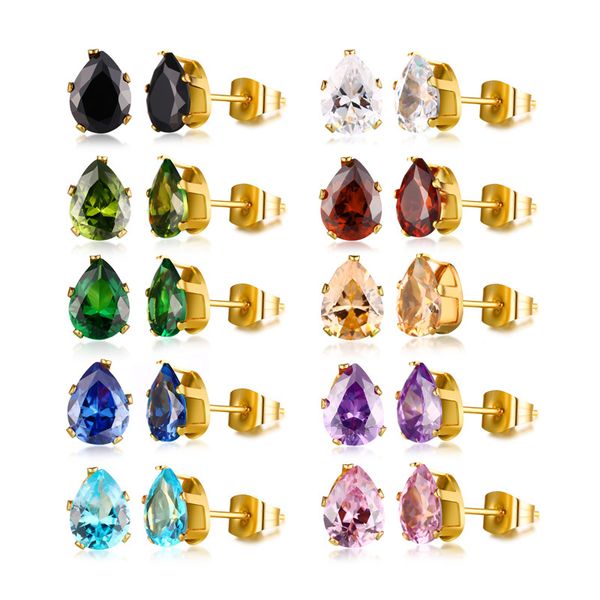 10pcs/set gold multicolor fashion simple lady's earrings stainless steel zircon earrings jewelry gift for women girls j229, Golden;silver
10pcs/set gold multicolor fashion simple lady's earrings stainless steel zircon earrings jewelry gift for women girls j229, Golden;silver