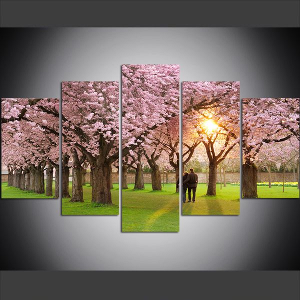 5 piece large size canvas wall art pictures creative spring park petals cherry blossom couple art print oil painting for living room
5 piece large size canvas wall art pictures creative spring park petals cherry blossom couple art print oil painting for living room