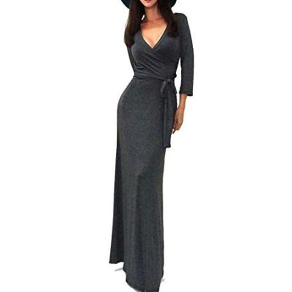 women clothes designer dresses dress autumn new products v collar three quarter sleeve cultivate oneself dress gown full dress, Black;gray
women clothes designer dresses dress autumn new products v collar three quarter sleeve cultivate oneself dress gown full dress, Black;gray