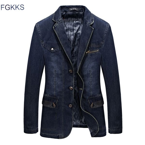 men's jackets fgkks brand fashion men denim jacket korean version thin business casual suit coat spring autumn, Black;brown
men's jackets fgkks brand fashion men denim jacket korean version thin business casual suit coat spring autumn, Black;brown