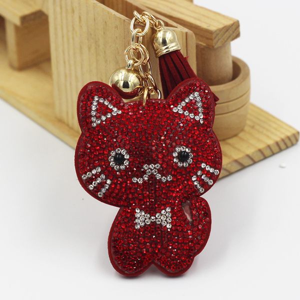 cute animal cat keychain leather tassel gold chain key holders metal crystal key chains keyring charm bag car pendant gift, Silver
cute animal cat keychain leather tassel gold chain key holders metal crystal key chains keyring charm bag car pendant gift, Silver