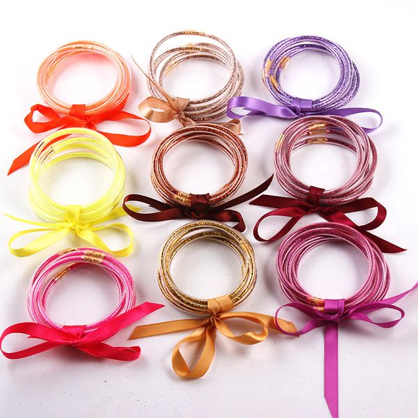 2019 christmas silicone bracelet 3pcs/set glitter filled jelly round bangle colorful neon color girl bracelet femme jewelry gift, Black
2019 christmas silicone bracelet 3pcs/set glitter filled jelly round bangle colorful neon color girl bracelet femme jewelry gift, Black