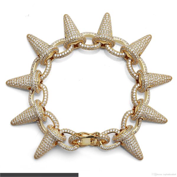 european and american rivets men's bracelet full zircons punk heavy metal tide hip hop bracelet, Golden;silver
european and american rivets men's bracelet full zircons punk heavy metal tide hip hop bracelet, Golden;silver