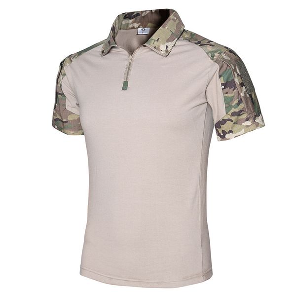 summer outdoor short sleeve tactical uv shirt army cotton hiking fishing t shirt men combat breathable camouflage suit, Gray;blue
summer outdoor short sleeve tactical uv shirt army cotton hiking fishing t shirt men combat breathable camouflage suit, Gray;blue
