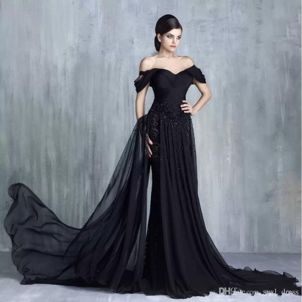 tony chaaya latest black mermaid prom dresses long 2019 formal evening dresses party gowns dress robes de soirée beaded, Black;red
tony chaaya latest black mermaid prom dresses long 2019 formal evening dresses party gowns dress robes de soirée beaded, Black;red