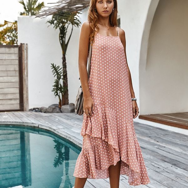 fashion boho dress bohemian long maxi dresses for women elegant polka dot print casual suspender dress, Black;gray
fashion boho dress bohemian long maxi dresses for women elegant polka dot print casual suspender dress, Black;gray