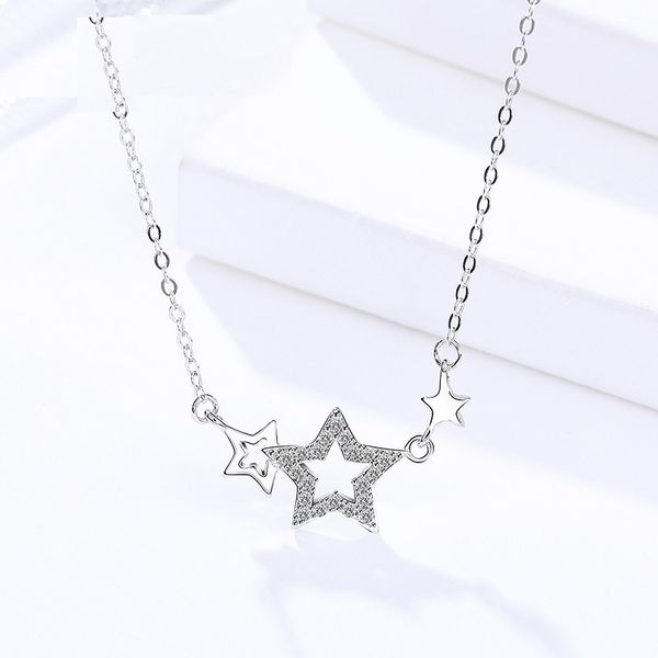 fine jewelry genuine 925 sterling silver three hollow stars wide version necklace zircon chain pendant for women choker necklace, Golden;silver
fine jewelry genuine 925 sterling silver three hollow stars wide version necklace zircon chain pendant for women choker necklace, Golden;silver