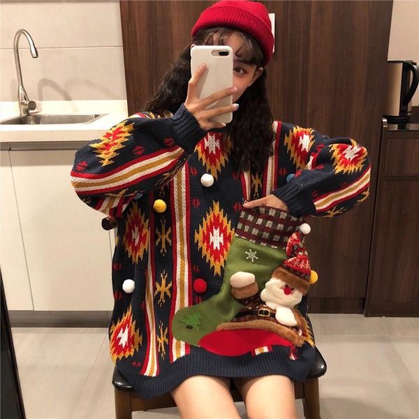 korean winter ugly christmas sweaters pullover women jumper knitted sweater o-neck lovers red long sleeve oversized sweaters, White;black
korean winter ugly christmas sweaters pullover women jumper knitted sweater o-neck lovers red long sleeve oversized sweaters, White;black