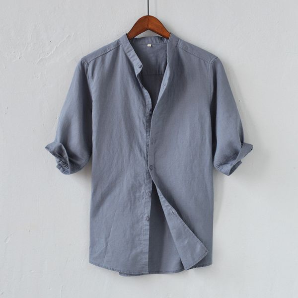 men's casual shirts summer shirt breathable solid color v neck button men five-point sleeve cotton linen male, White;black
men's casual shirts summer shirt breathable solid color v neck button men five-point sleeve cotton linen male, White;black