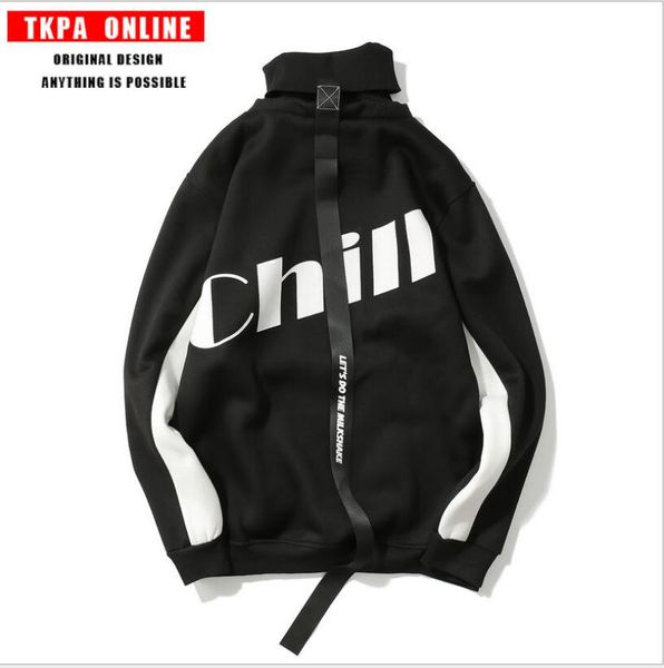 the new original hoodie men's hip hop popular logo hoodie with a high collar and ribbon, Black
the new original hoodie men's hip hop popular logo hoodie with a high collar and ribbon, Black