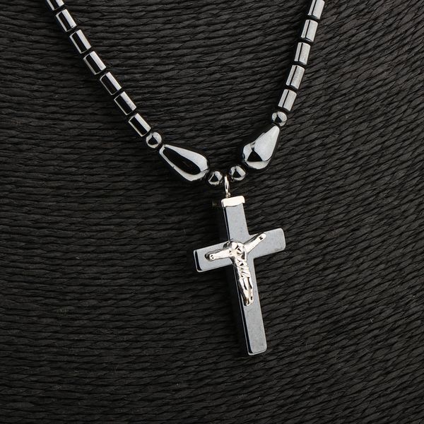 ethnic punk crucifix jesus cross pendant stone beads chain charms necklace, Silver
ethnic punk crucifix jesus cross pendant stone beads chain charms necklace, Silver