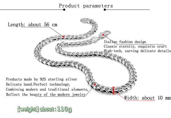 real 100% sterling silver men's necklace hip-hop punk style 10mm 26in chain necklace fashion men/ boy 925 silver jewelry pendan
real 100% sterling silver men's necklace hip-hop punk style 10mm 26in chain necklace fashion men/ boy 925 silver jewelry pendan