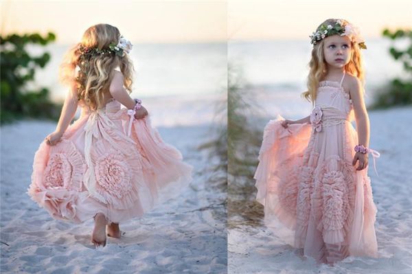 pink flower girl dresses spaghetti ruffles hand made flowers lace tutu vintage little baby pageant gowns for communion boho m6, White;blue
pink flower girl dresses spaghetti ruffles hand made flowers lace tutu vintage little baby pageant gowns for communion boho m6, White;blue