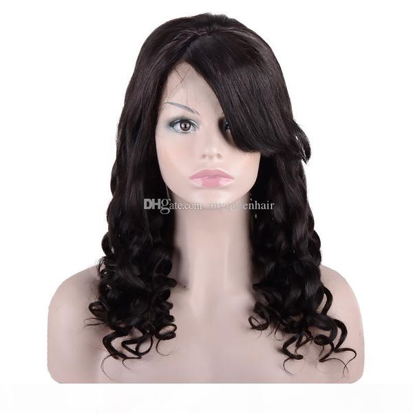 my queen new style 100% unprocessed virgin hair full lace wigs natural color loose wave front lace wig with bangs, Black;brown
my queen new style 100% unprocessed virgin hair full lace wigs natural color loose wave front lace wig with bangs, Black;brown