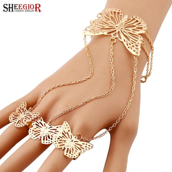 sheegior lovely finger chain bracelets bangles for women fashion jewelry gold silver hollow butterfly charms bracelet femme gift, White
sheegior lovely finger chain bracelets bangles for women fashion jewelry gold silver hollow butterfly charms bracelet femme gift, White