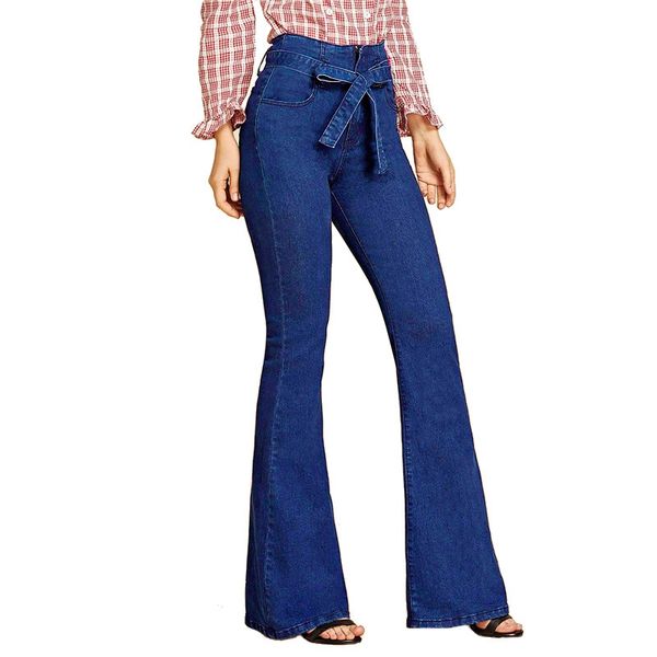 tie waist flare hem jeans women denim trousers vintage ladies clothes fall high waist pants belted stretchy jeans wide leg, Blue
tie waist flare hem jeans women denim trousers vintage ladies clothes fall high waist pants belted stretchy jeans wide leg, Blue