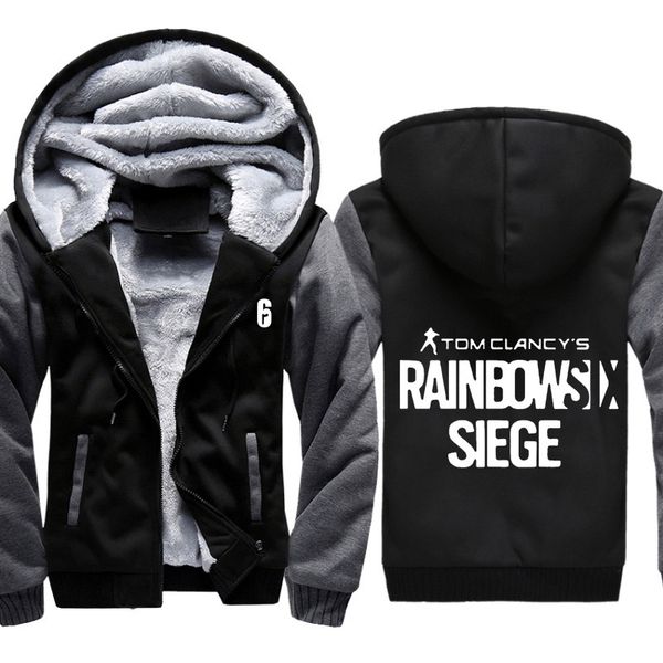high-quality winter rainbow six siege hoodie men's winter casual super warm thicken fleece zip up sweatshirt coat plus size 5xl, Black
high-quality winter rainbow six siege hoodie men's winter casual super warm thicken fleece zip up sweatshirt coat plus size 5xl, Black