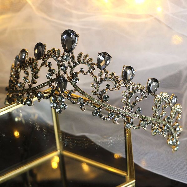 queenco vintage black crown crystal wedding tiara bridal hair accessories princess diadem floral headband hair jewelry, Golden;white
queenco vintage black crown crystal wedding tiara bridal hair accessories princess diadem floral headband hair jewelry, Golden;white