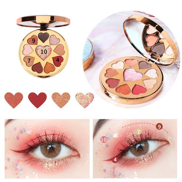 waterproof 10-color heart shape sequin eyeshadow palette smudge-proof shimmer eye shadow make up
waterproof 10-color heart shape sequin eyeshadow palette smudge-proof shimmer eye shadow make up