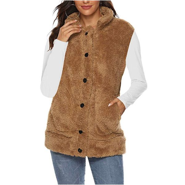 winter women vest coat solid simple buttons casual vest jacket warm plush sleeveless turn down neck female coats, Black;white
winter women vest coat solid simple buttons casual vest jacket warm plush sleeveless turn down neck female coats, Black;white