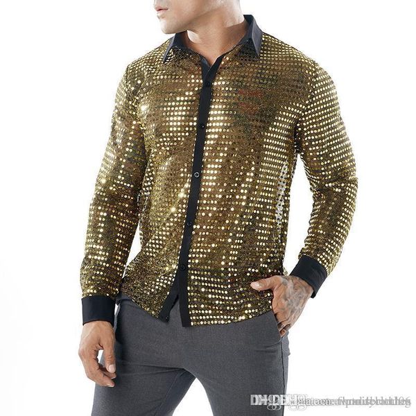 evening club shirts see through mens clothing stage playing shirts gold silver black sequined, White;black
evening club shirts see through mens clothing stage playing shirts gold silver black sequined, White;black