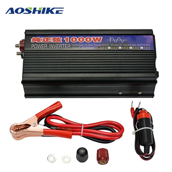 aoshike 1pc car inverter 12v 220v pure sine wave 1000w solar power inverter to charge converter with cigarette eu car accessorie
aoshike 1pc car inverter 12v 220v pure sine wave 1000w solar power inverter to charge converter with cigarette eu car accessorie