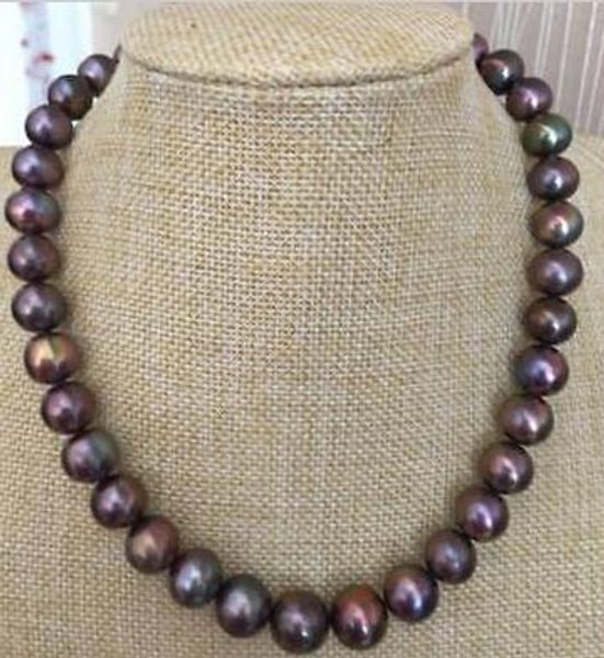 new fine pearl jewelry stunning 10-11mm tahitian round black red pearl necklace 18inch 14k, Silver
new fine pearl jewelry stunning 10-11mm tahitian round black red pearl necklace 18inch 14k, Silver