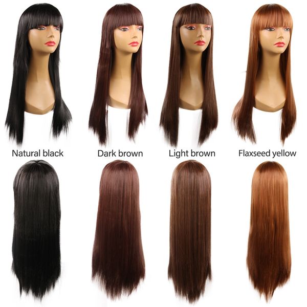 women long cosplay synthetic straight hair middle side bang chemical dyed partial fiber heat resistant wig, Black
women long cosplay synthetic straight hair middle side bang chemical dyed partial fiber heat resistant wig, Black